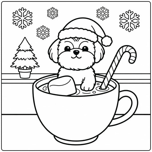 30 Christmas Dog Coloring Pages: Printable PDFs To Print