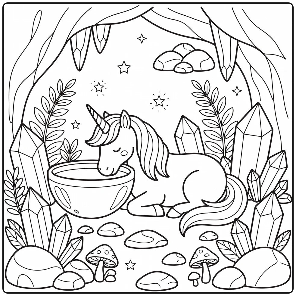 10 Lying Unicorn Coloring Pages