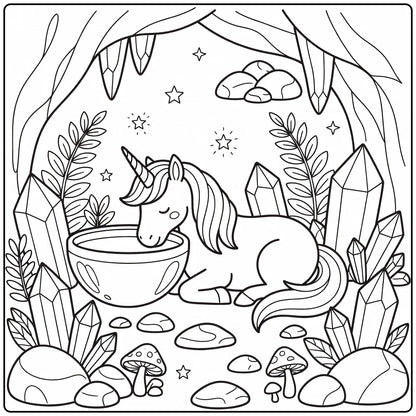 10 Lying Unicorn Coloring Pages
