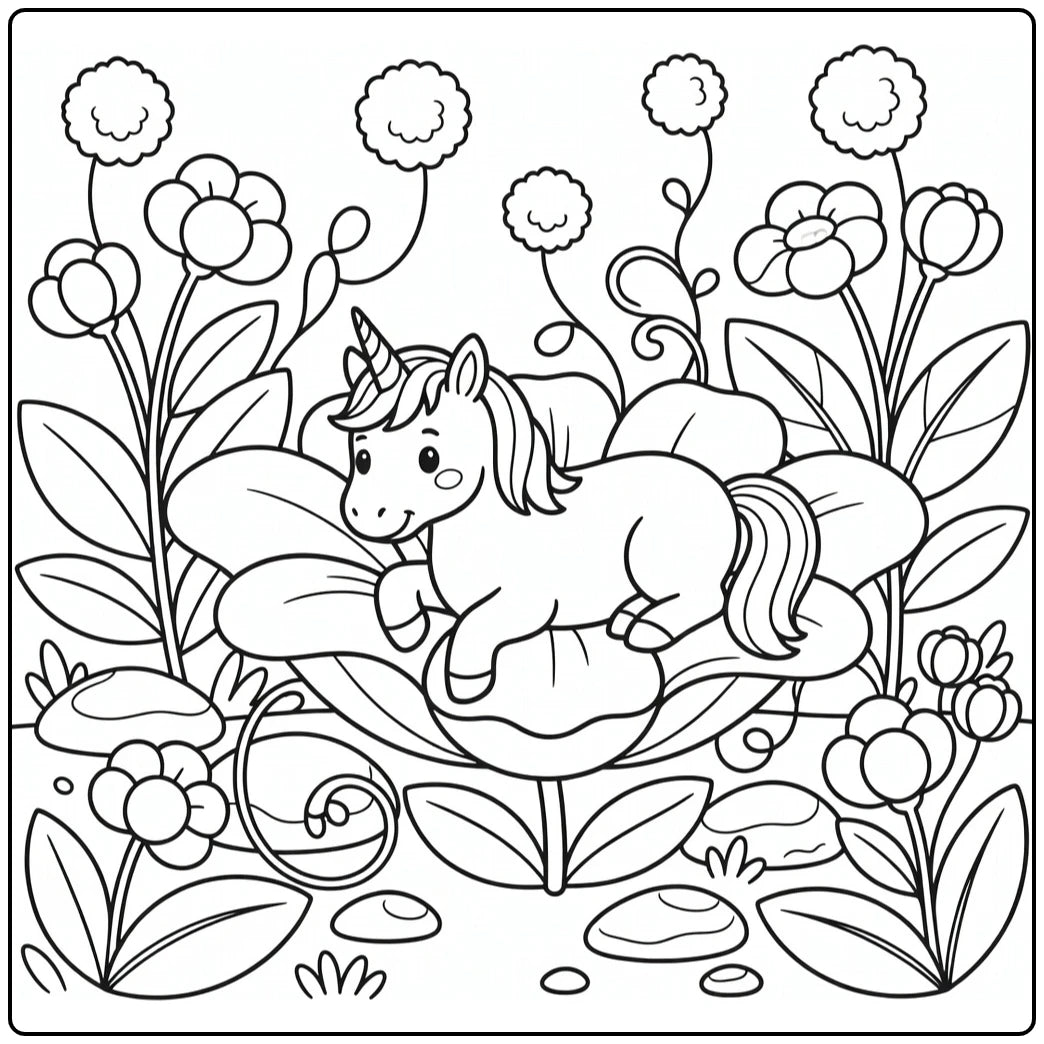 10 Lying Unicorn Coloring Pages