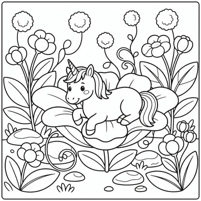 10 Lying Unicorn Coloring Pages
