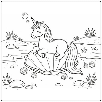 10 Lying Unicorn Coloring Pages