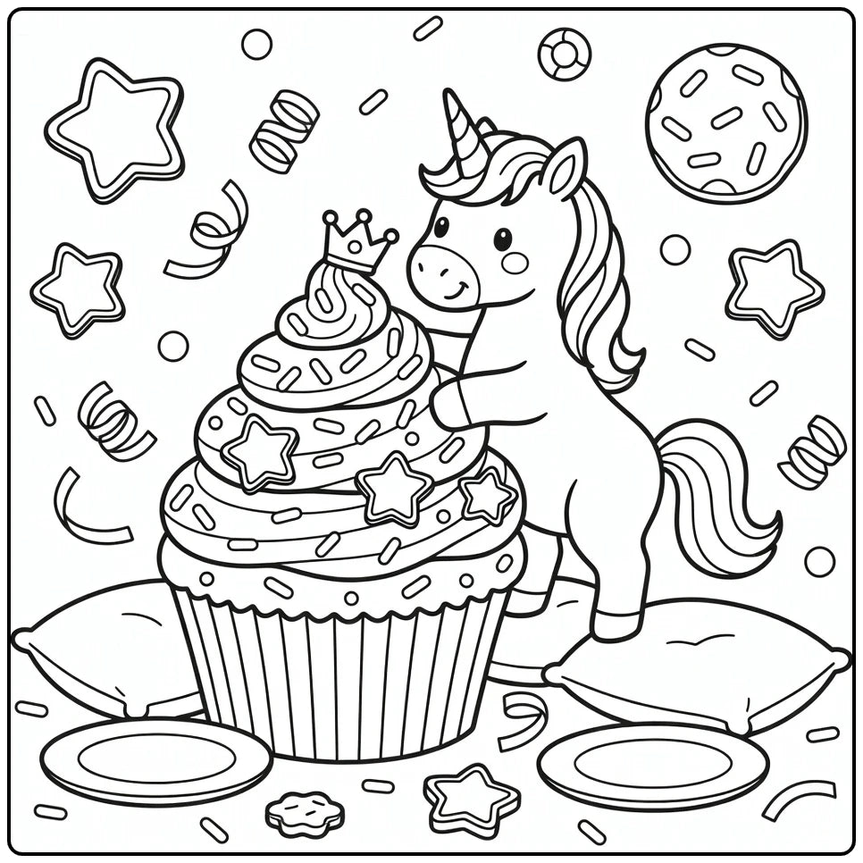 20+ Unicorn Food Coloring Pages