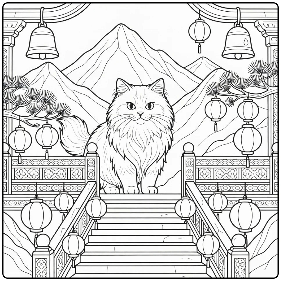 +60 Cat Coloring Pages Bundle : Printable PDFs To Print (Pack 4)