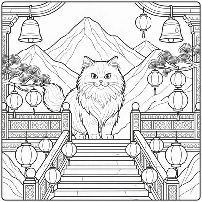 +60 Cat Coloring Pages Bundle : Printable PDFs To Print (Pack 4)
