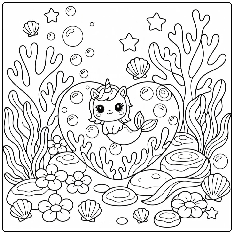 30+ Unicorn Mermaid Coloring Pages