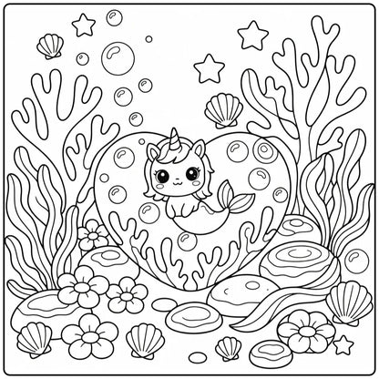 30+ Unicorn Mermaid Coloring Pages