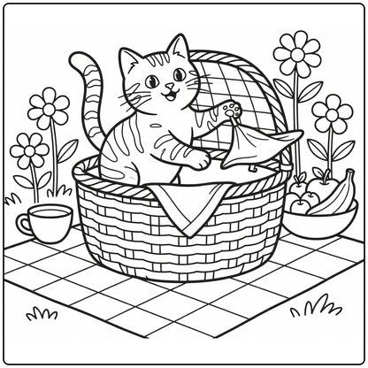 +60 Cat Coloring Pages Bundle : Printable PDFs To Print (Pack 4)