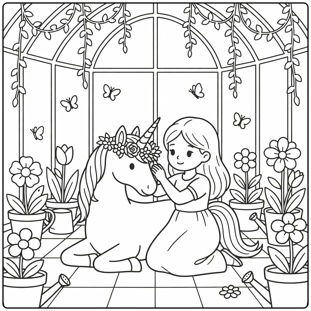 20 Princess and Unicorn Coloring Pages