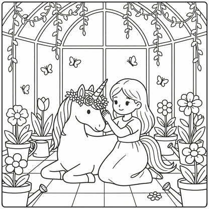 20 Princess and Unicorn Coloring Pages