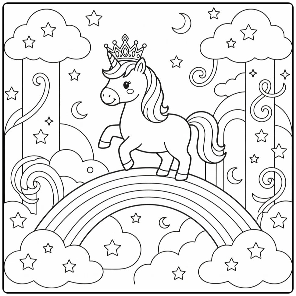 30+ Rainbow Unicorn Coloring Pages