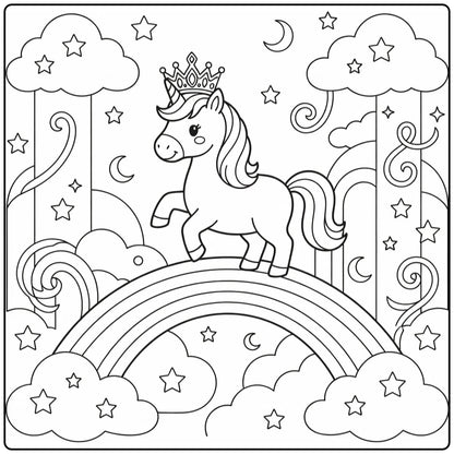 30+ Rainbow Unicorn Coloring Pages