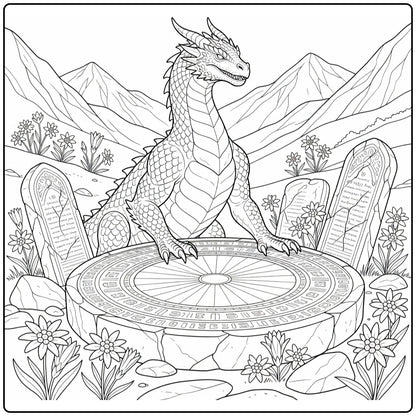 40+ Realistic Dragon Coloring Pages