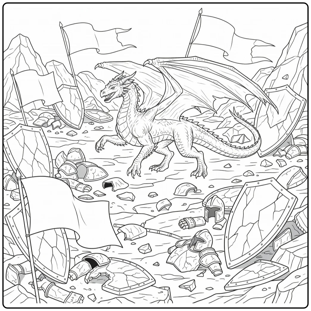40+ Realistic Dragon Coloring Pages