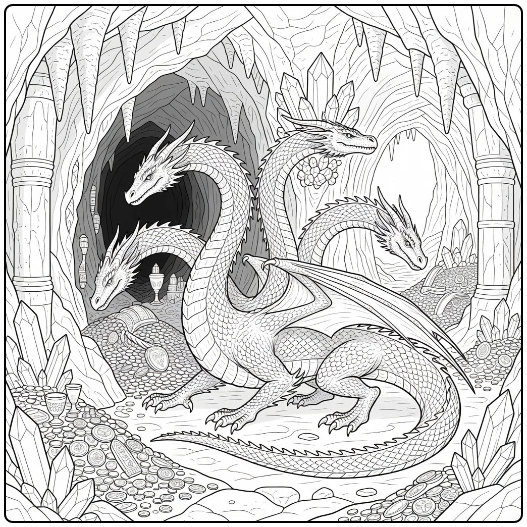 10+ Hydra Dragon Coloring Pages