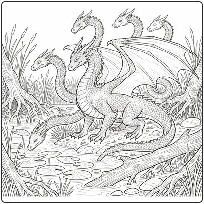 10+ Hydra Dragon Coloring Pages