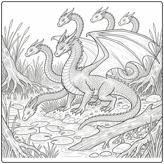 10+ Hydra Dragon Coloring Pages