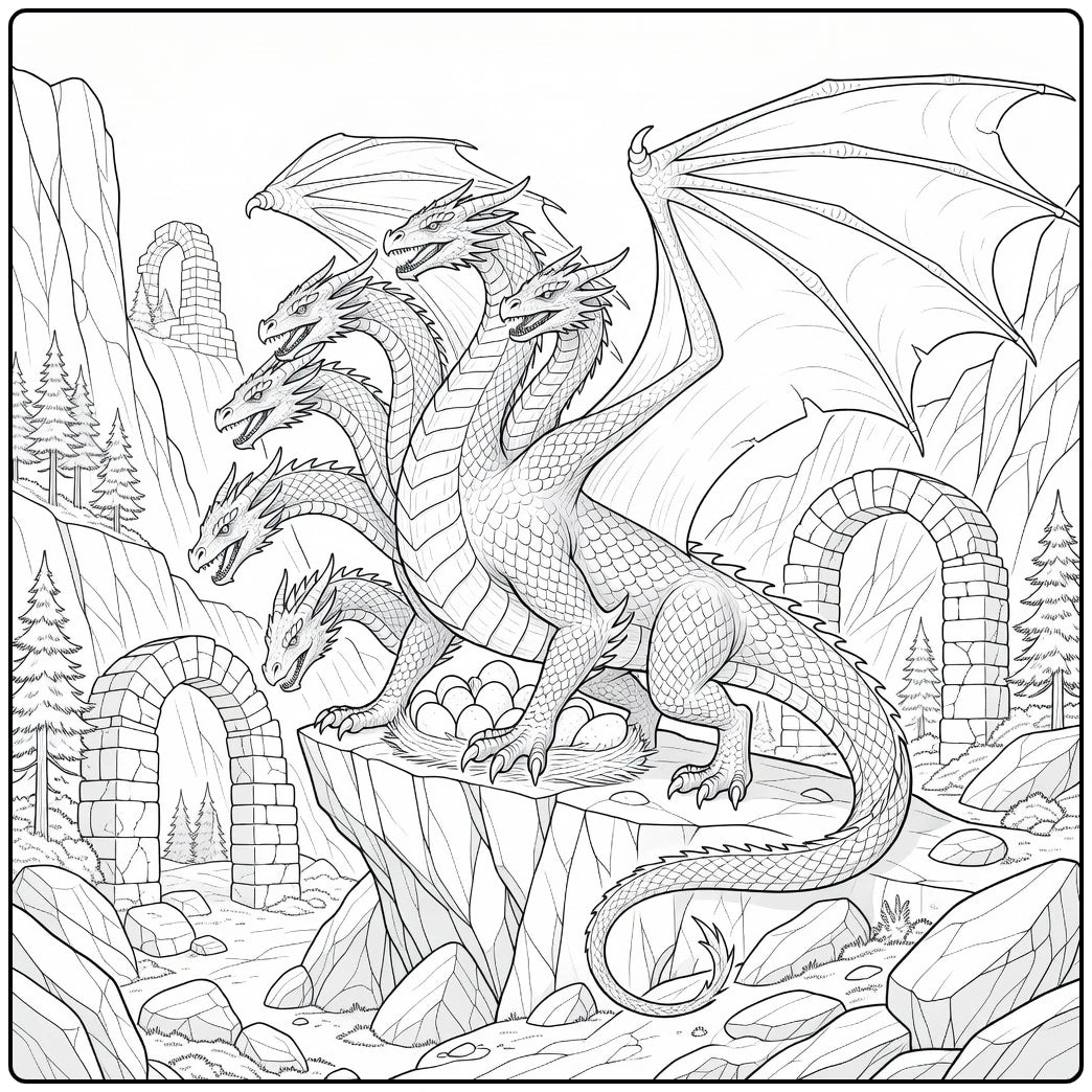 10+ Hydra Dragon Coloring Pages