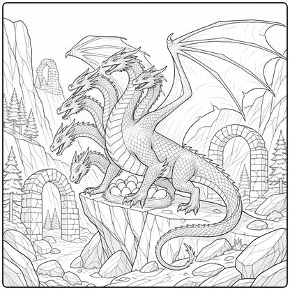 10+ Hydra Dragon Coloring Pages