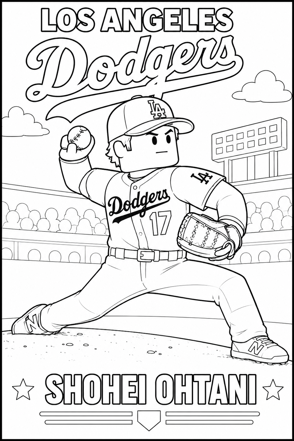 MLB Los Angeles DODGERS x ROBLOX 30 Coloring pages