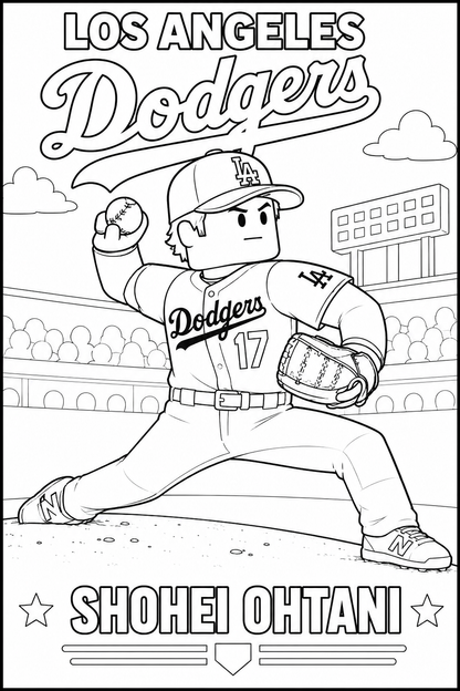 MLB Los Angeles DODGERS x ROBLOX 30 Coloring pages