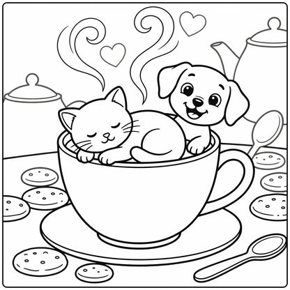 50+ Cat and Dog Coloring Pages: Download & Print
