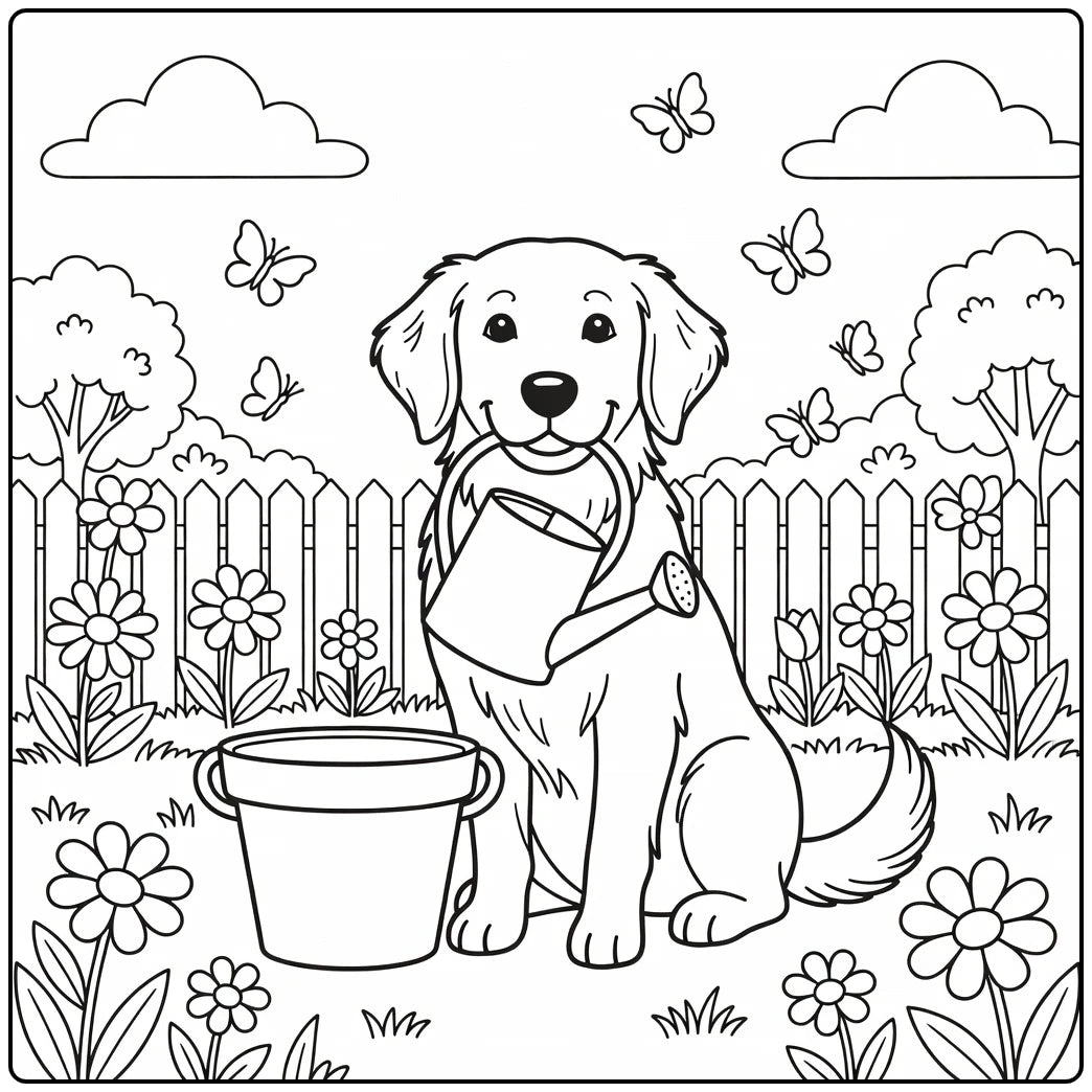 30 Cute Dog Coloring Pages for Preschoolers : Printable PDFs To Print