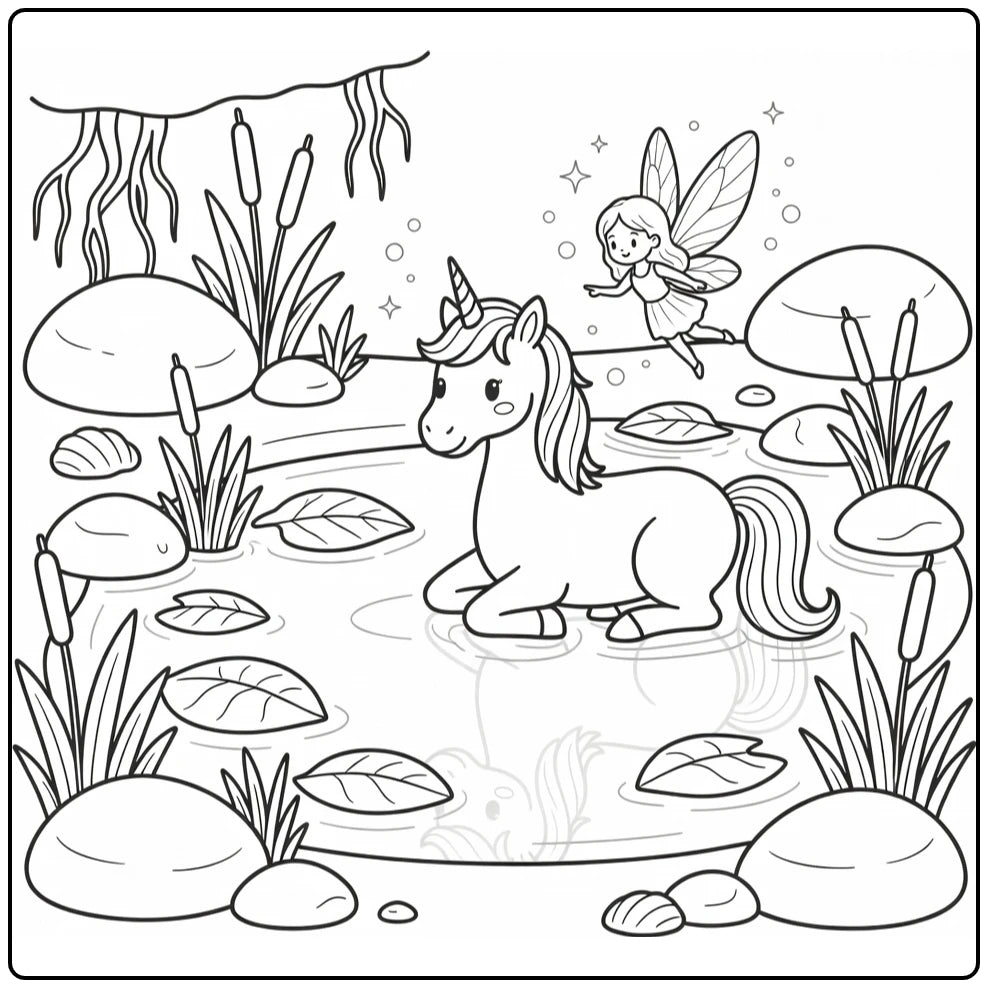 10+ Unicorn Fairy Coloring Pages