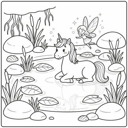 10+ Unicorn Fairy Coloring Pages