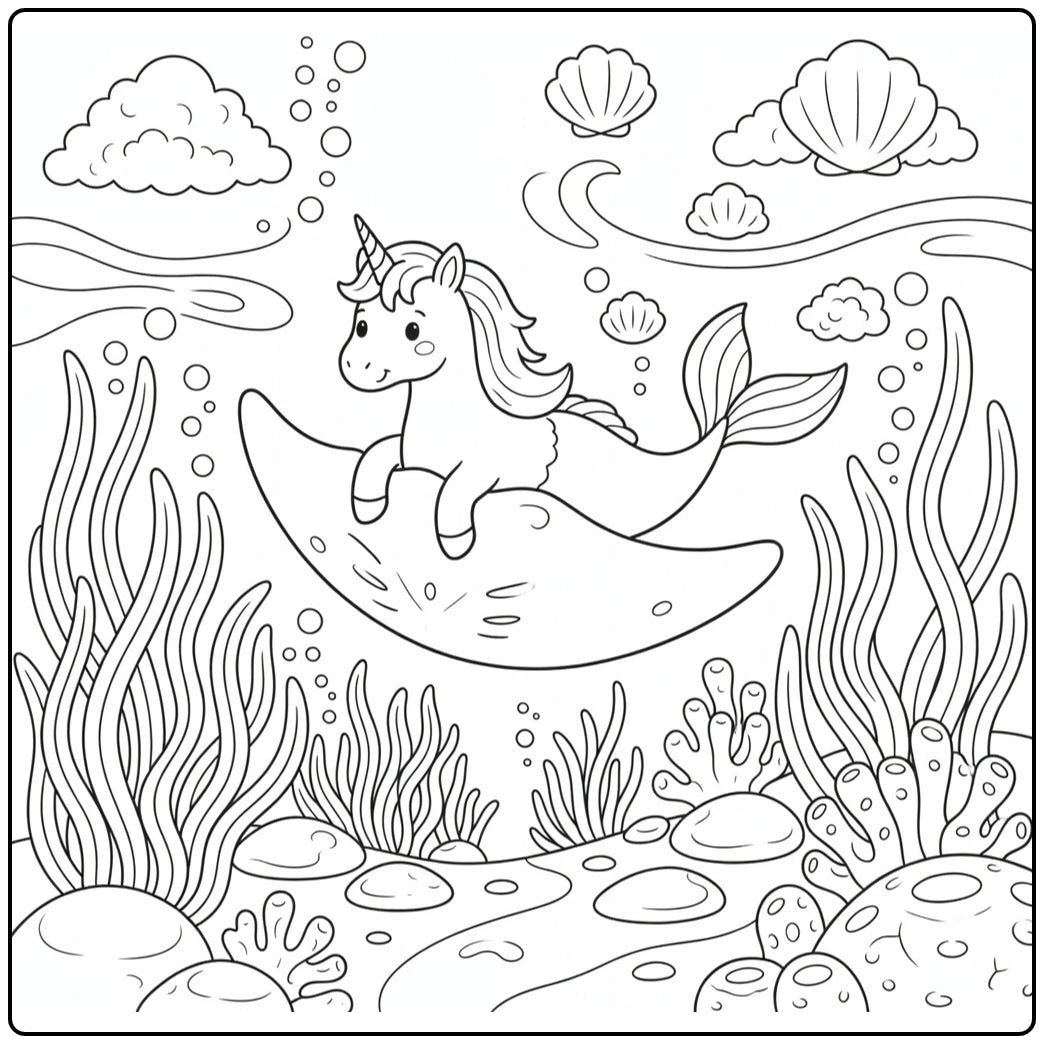 30+ Unicorn Mermaid Coloring Pages