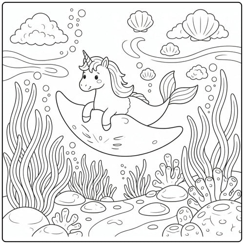 30+ Unicorn Mermaid Coloring Pages