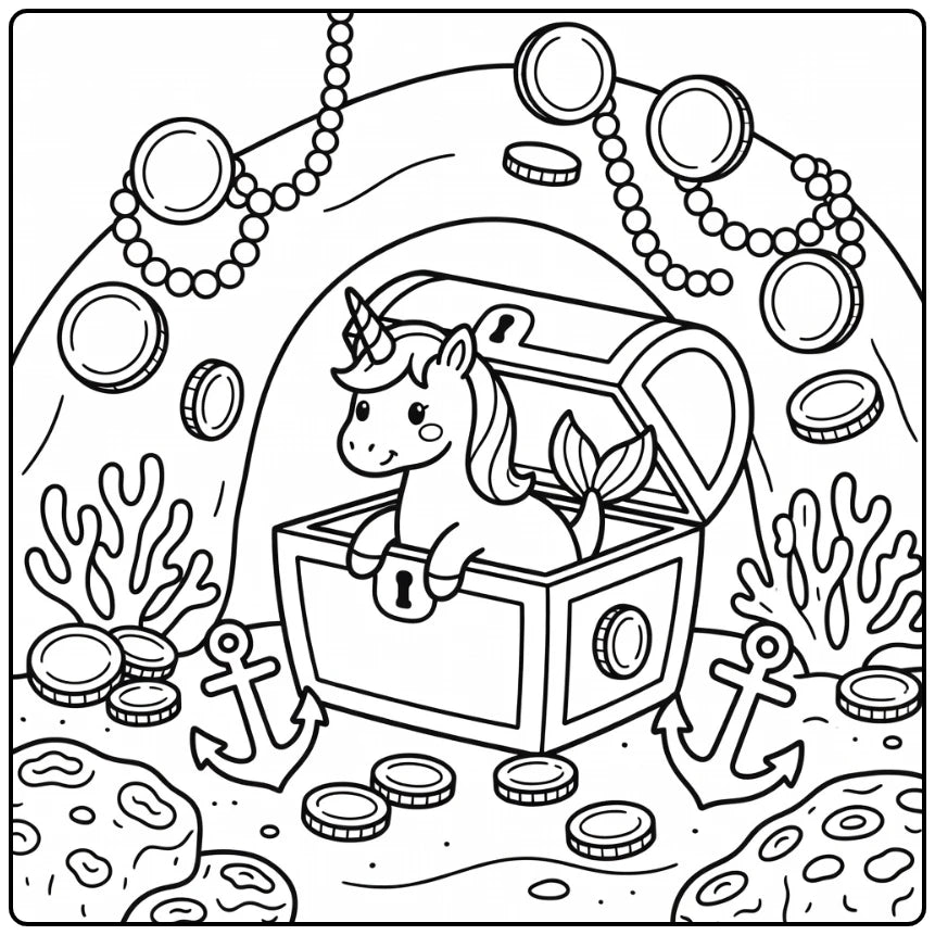 30+ Unicorn Mermaid Coloring Pages