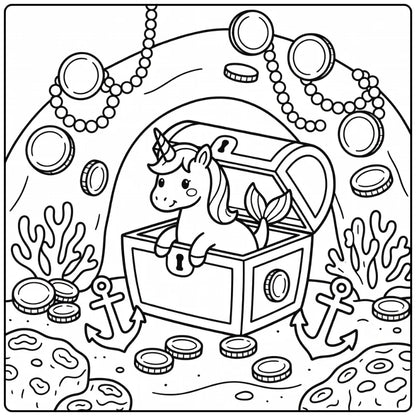 30+ Unicorn Mermaid Coloring Pages