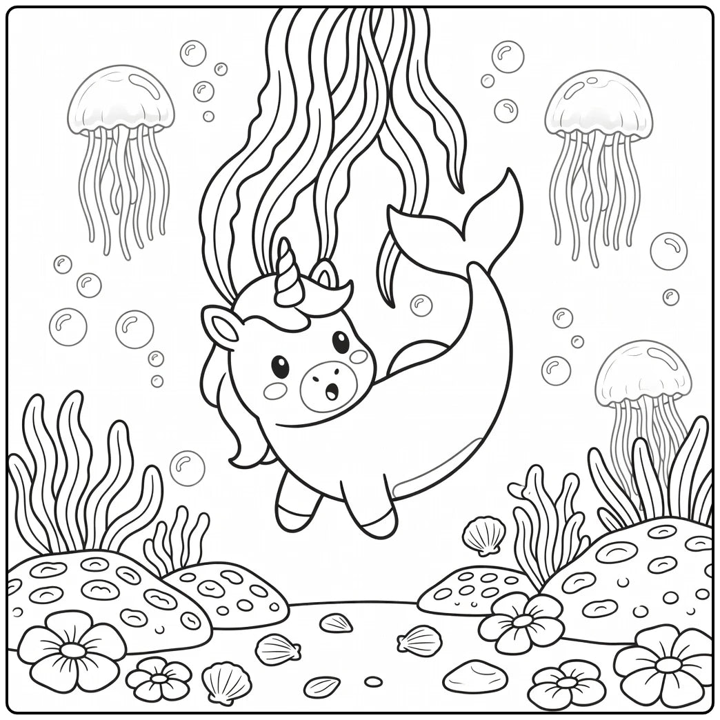 30+ Unicorn Mermaid Coloring Pages