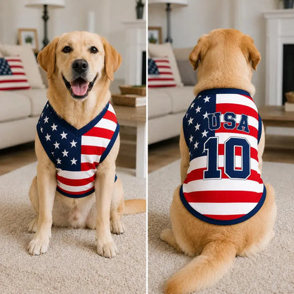 Personalized USA Pet Jersey, American Flag Dog Shirt, Custom USA Soccer Pet Outfit, Patriotic Dog Jersey, 4th of July Pet Clothing